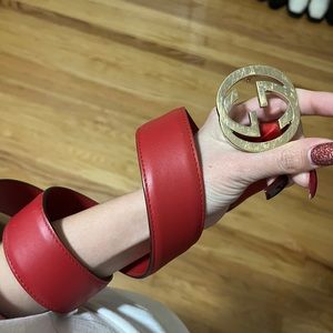 Authentic Gucci belt in the color red